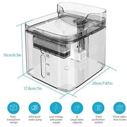 Dog Cat Water Fountain, 3 Outlet Mode Automatic Pet Water Fountain Transparent Design Automatic Pet Waterer with Six-Fold Filter (3L)