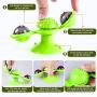 Fashion&cool Cat Toys, Windmill Cat Toy Interactive Turntable with Suction Cup and Soft Silicone Scratch Brush, Cat Catnip Toy for Indoor Cats Perfect for Cat Grooming Massage Playing
