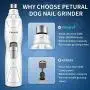 Petural Electric Dog Nail Grinder Low Noise Pet Nail Trimmer with 2 Grinding Wheels, Electric Rechargeable Pet Nail Grinder Painless Paws Grooming for Small Medium Large Dogs,Cats & More Petural Electric Dog Nail Grinder Low Noise Pet Nail Trimmer with 2 Grinding Wheels, Electric Rechargeable Pet Nail Grinder Painless Paws Grooming for Small Medium Large Dogs,Cats & More