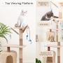 Famgizmo Cat Tree | Sisal Scratching Posts | 90cm Stable Cat Tower with Cat Cave | Cat Kitten Activity Centre | Dangling Toys | Cat Condo | Cat Furniture | Climbing Tower | Beige & Dark Blue