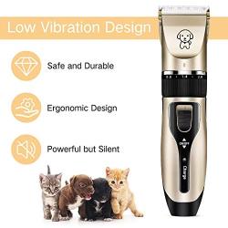 iThrough Dog Clippers for Grooming, Dog Grooming Clippers Kit - Pet Clippers for Dogs - Low Noise Dog Hair Trimmer Dog Shears Shaver Clippers for Cats, Small Dogs & Large Dogs