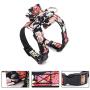 ocijf179 Pet Puppy Dog Adjustable Flower Print Bowknot Vest Chest Strap Walking Harness - Black M