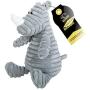 KINJUWEE Plush Corduroy Pet Toy, Durable Soft Plush Toy for Small and Medium-Sized Dogs, Sturdy Squeak Dog Chew Toy, Chew Toy for Puppies with Teeth,Rhinoceros, Gray