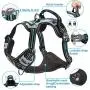 WINSEE Dog Harness No Pull, Pet Harnesses with Dog Collar, Adjustable Reflective Oxford Outdoor Vest, Front/Back Leash Clips for Small, Medium, Large, Extra Large Dogs, Easy Control Handle for Walking