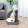 Happi N Pets Premium All in One Cat Posts and Scratchers, Scratching Posts for Indoor Cats with Arch Scratching Pad & Big Soft Cat Bed, Comfortable for Adult Cats & Kittens, Space Saver, Grey