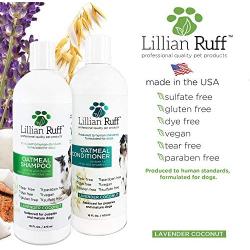 Lillian Ruff Oatmeal Dog Shampoo - Lavender Coconut Scent with Aloe - Deodorize and Soothe Dry Itchy Skin - Gentle Cleanser for Normal to Sensitive Skin