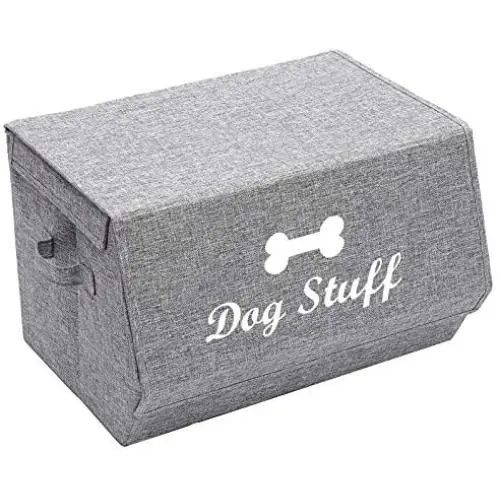 Geyecete Linen Storage Basket Bin Chest Organizer with Lid and Handles - Perfect for Organizing Dog Apparel & Accessories Storage, Dog Toys, Dog Clothing, Storage Trunk Geyecete Linen Storage Basket Bin Chest Organizer with Lid and Handles - Perfect for Organizing Dog Apparel & Accessories Storage, Dog Toys, Dog Clothing, Storage Trunk