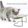 Jemirry Ceramic Titl Angle Elevated Raised Pet Bowl with Wood Stand for Cats and Puppy, Cat Food Water Basic Bowl