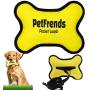PetFrends Pocket Leash | Durable Pet Dog Leash and Nylon Yellow Squeaky Dog Toy | for Small Medium Large Dogs | All-in-One