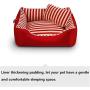 Pet Bed Dog Bed Pet Bed, Cotton Kennel Full Washable, Durable Wear Resistant, Suitable for Small and Medium Dogs Pet Waterloo (Color : Blue, Size : S(45×35×17cm))