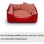Pet Bed Dog Bed Pet Bed, Cotton Kennel Full Washable, Durable Wear Resistant, Suitable for Small and Medium Dogs Pet Waterloo (Color : Blue, Size : S(45×35×17cm))