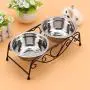 Zerone Elevated Double Pet Bowl, Polished Stainless Steel Modern Cat Dog Double Puppy Pet Water Food Lower Raised Feeder Dish Bowls Stand US for Home, Great Gift Zerone Elevated Double Pet Bowl, Polished Stainless Steel Modern Cat Dog Double Puppy Pet Water Food Lower Raised Feeder Dish Bowls Stand US for Home, Great Gift