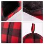 Hollypet Self-Warming 2 in 1 Foldable Comfortable Triangle Cat Bed Tent House, Red Checked