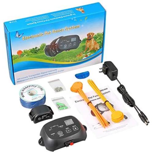 XFOX Electric Dog Fence Outdoor Underground Wire Pet Containment System with Waterproof and Rechargeable Training Collar for Yard