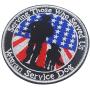 Veterans Service Dog Serving Those Who Served Us Vests/Harnesses Military Tactical Morale Badge Emblem Embroidered Fastener Hook Loop Patch for Dogs Pets 3.15inch Diameter 2PCS