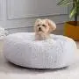 WAYIMPRESS Calming Dog Bed for Small Dog&Cat ,Comfy Self Warming Round Dog Bed with Fluffy Faux Fur for Anti Anxiety and Cozy (20 x 20 Inch, Grey)