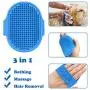 COMBOMTEK Dog Grooming Glove + Dog Nail Clippers + Dog Shampoo Brush | Pet Grooming Kit | Cat Hair Remover, Cat Nail Trimmer, Cat Bath Brush