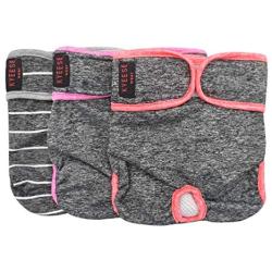 kyeese Sports Reusable Female Dogs Diapers Breathable 3 Pack Dog Wraps with Inside Pocket Waist 21-27 for Medium Dogs