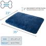 AIPERRO Dog Bed Crate Pad Mat with Removable Washable Cover, Non Slip Plush Pet Sleeping Mattress Thick Soft Cotton Cushion for Small Medium Large Dogs (Blue, 35'' x 23'')