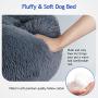 Dog Bed, Comfortable Round Donut Cuddler Pet Bed, Self-Warming Faux Fur Dog Cat Bed, Soft Plush Calming Bed for Small and Medium Dogs 30'' x 30'', Dark Grey
