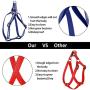 KOOWIN Personalized Waterproof Dog Harness Coated Ultra Soft Rubber with Reflective Strip, Red for Male Blue for Female, Not Hurt Pet Neck, Adjustable Medium Large Breed