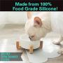 PINCTROT Pet Feeding Mat, Bowl Placemat for Cats Dogs, Tray with Raised Edges, Generous Size for Water Fountain Station, Food Grade Silicone