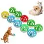 ttnight Pet Balls, Plastic Hollow Out Round Pet Cat Colorful Ball Toys with Small Bell, 10pcs ttnight Pet Balls, Plastic Hollow Out Round Pet Cat Colorful Ball Toys with Small Bell, 10pcs