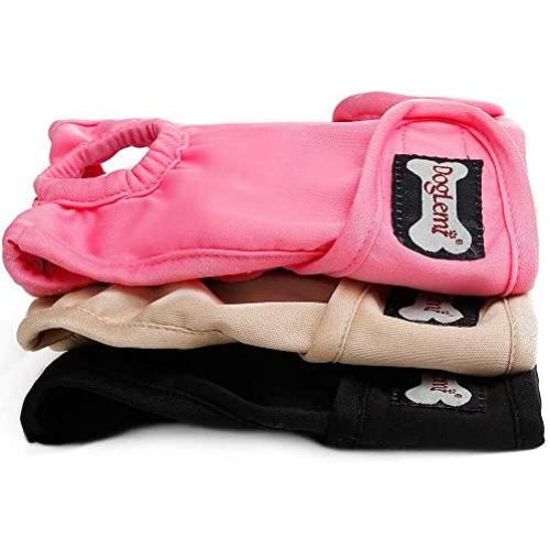 OCSOSO Washable Dog Diapers Premium Male & Female Dog Diapers Easywear Durable Doggie Diapers Machine Washable Solution for Pet Incontinence and Long Travels - 3 Pack Set