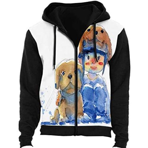 Vector - of a Lioness on White -.Wild cat.- - Africa,Couple 3D Print Zip up Sweatshirt UK S