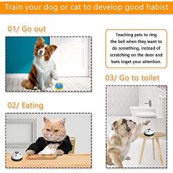 mihealpet 2 Pack Pet Call Bell Dog Toys IQ Training Dog Cat Meal Feeding Ringer Educational Toy Puppy Pets Toys Interactive Bell Eating Ball-Shape with 1 Doorbell
