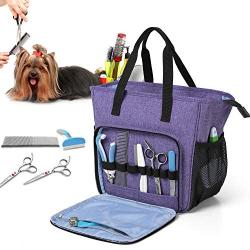 Teamoy Pet Grooming Tote, Dog Grooming Supplies Organizer Bag for Grooming Tool Kit and Dog Wash Shampoo Accessories(Bag ONLY)