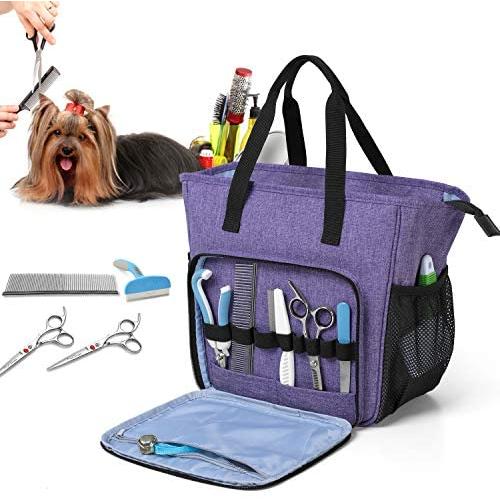 Teamoy Pet Grooming Tote, Dog Grooming Supplies Organizer Bag for Grooming Tool Kit and Dog Wash Shampoo Accessories(Bag ONLY)