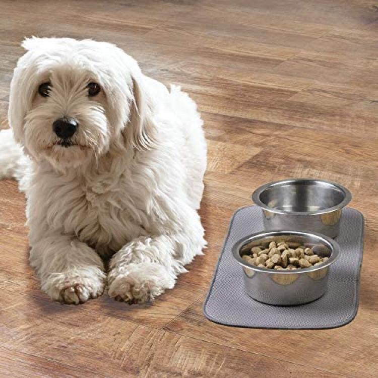 Water Bowl Mat Dog Feeding Absorbent Microfiber Dogs Food Anti Skid Pet