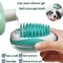 SyoLin 2 in 1 Pet Brush Bath Massage Brush,Shampoo Dispenser for Pet Grooming,Deshedding Soft Silicone Bristles Perfect for Washing,Massaging Hair,Remove Loose Fur (white)