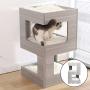 Poils bebe Modern Cat Condo and Bed Castle Furniture 28-inch Multilevel Play Tower with Platform, Pet House and Playground for Small, Medium, Large Cats and Kittens
