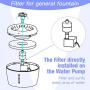 KOOLTAIL Cat Fountain and Dog Fountain - 2.5L Pet Fountain Filter with 4 Water Flow Settings, Ultra Quiet for Cats Dogs Small Animals Enjoying Drinking Easy to Clean and Change Filter