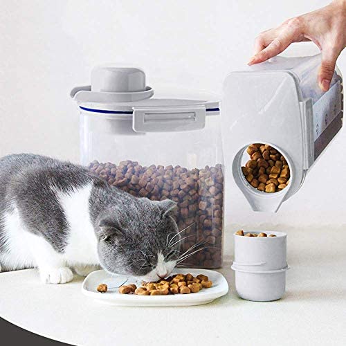 Ansee Pet Food Storage Container, Cereal Container with Airtight Design Pour Spout Measuring Swivel Cup, BPA-Free Dry Food Dispenser for Dogs Cats Birds