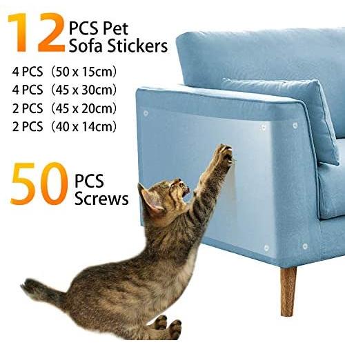 Pidsen Furniture Protectors from Cats, Cat Scratch Deterrent Tape, Clear Self-Adhesive Pet Scratch Guard for Furniture, Sofa, Wall Protector Pad