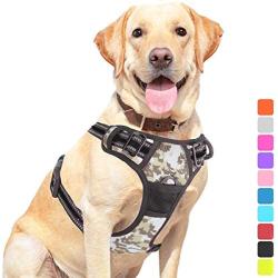 Vovodog Dog Harness No-Pull Pet Harness, Adjustable Outdoor Walking Pet Reflective Oxford Soft Vest with 2 Metal Rings and Handle Easy Control for Small Medium Large Dogs…