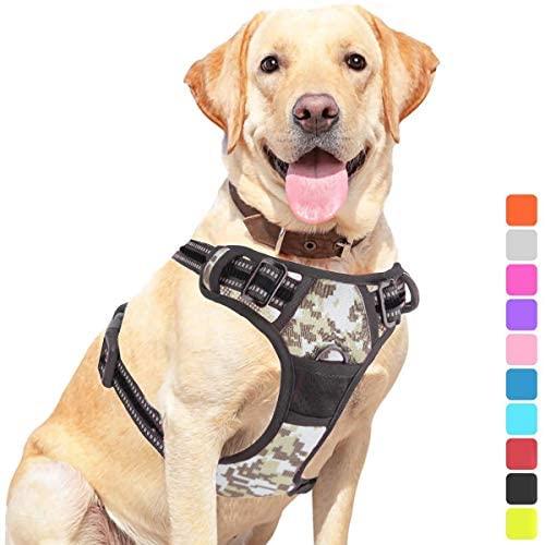 Vovodog Dog Harness No-Pull Pet Harness, Adjustable Outdoor Walking Pet Reflective Oxford Soft Vest with 2 Metal Rings and Handle Easy Control for Small Medium Large Dogs…