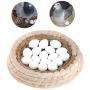 LWINGFLYER Bowl-Shaped Cat Scratch Board Pad Straw Pet Nest Bed Cat Toy Supplies Hand-Woven Rattan Grass Bed