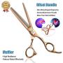 PURPLEBIRD Straight Dog Grooming Scissors Pet Cutting, Thinning Texturizing Shears Professional Safety Blunt Tip Trimming Shearing for Dogs Cats Japanese Stainless Steel 7 Inch, 7.5 Inch Bronze
