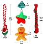 Christmas Dog Stocking Gifts Set - Dog Toy Filled - Festive Puppy Stocking Variety Pack Toy with Squeaky Toy/ Cotton Knotted Rope Toy - 5 Packs
