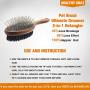 Premium Handmade Pet Double Sided Pin & Bristle Grooming Beechwood Brush for Dogs & Cats with Short or Long Hair, Effortlessly Remove Loose Hair Plus Stimulate Skin While Creating a Soft Coat Shine.