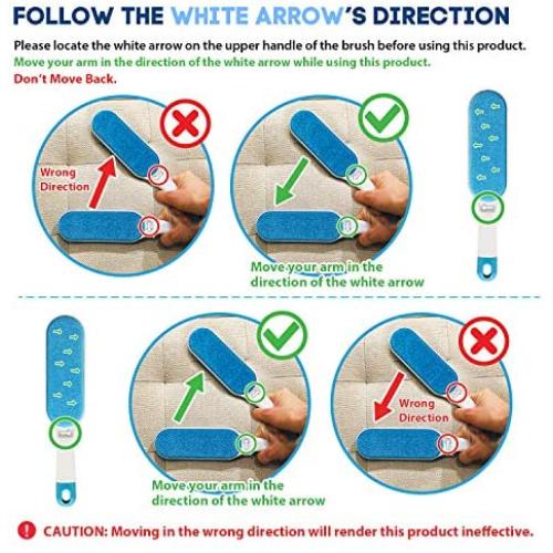 Brellavi Efficient Pet Hair Remover, Clean Dog and Cat Hair, Home Care Helper, Double-Sided, Travel Size Include