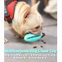 Emoly Upgraded Dog Treat Toy Food Dispensing Training Ball, Tooth Cleaning Chew Toy for Small Medium Dogs IQ Interactive Puppy Depressing Toys, Pet Bad Breath Cleaning Toy - Lake Blue
