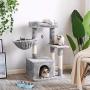 BEWISHOME Large Cat Tree Condo Bundle with Small Cat Tower with Sisal Scratching Posts Perches Houses Cat Furniture Kitty Activity Center Kitten Play House MMJ05G11L