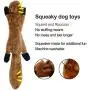 No Stuffing Dog Toys with Squeakers, Durable Stuffingless Plush Squeaky Dog Chew Toy Set ,Crinkle Dog Toy for Medium and Large Dogs, 5 Pack（Squirrel Raccoon Fox Skunk and Penguin）, 24Inch