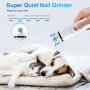 FURTIME Dog Nail Grinder Upgraded 2 Speed Electric Rechargeable Dog Nail Trimmer Quiet Pet Nail Grinder Professional 3 Ports Painless Paws Grooming & Smoothing for Small Medium Large Dogs & Cats