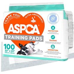 ASPCA AS62930 Dog Training Pads, Pack of 100, Gray, 22'' x 22'' - Pack of 100